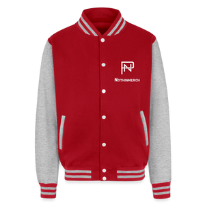 Nothinpodcast Heavyweight Letterman Jacket - red/heather grey