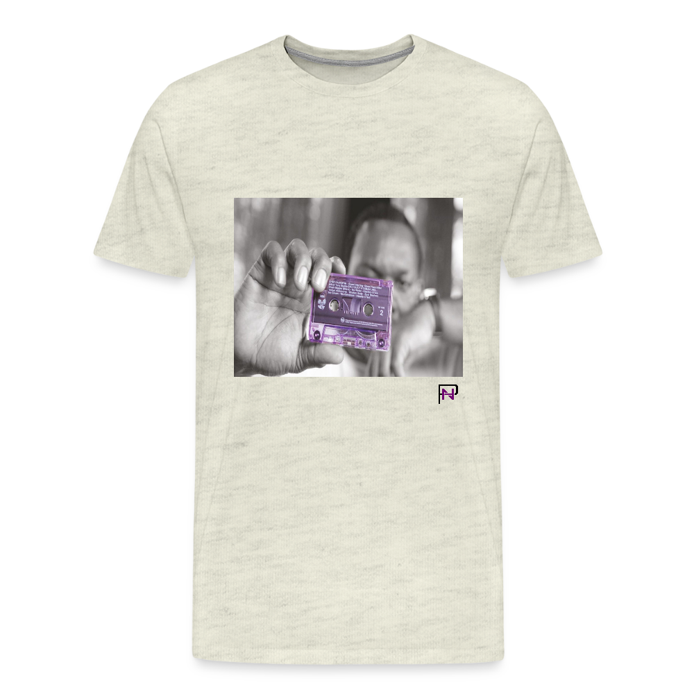 NothinMerch Purple Tape T - heather oatmeal