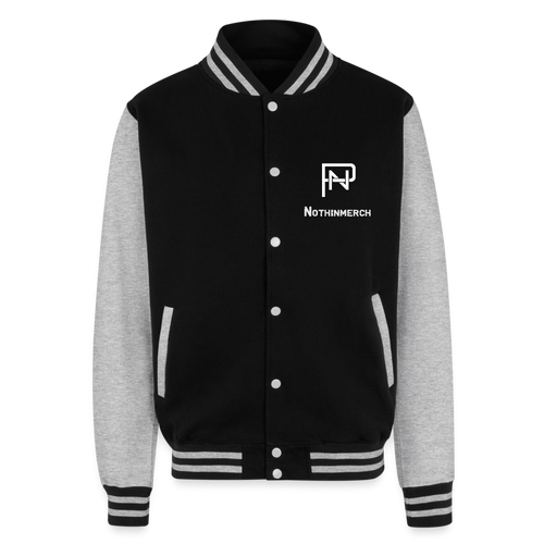 Nothinpodcast Heavyweight Letterman Jacket - black/heather grey