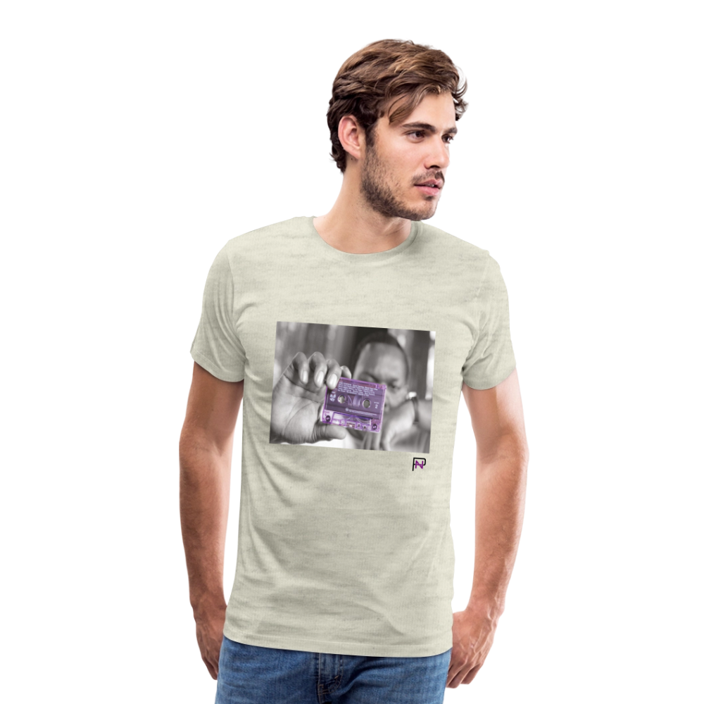 NothinMerch Purple Tape T - heather oatmeal