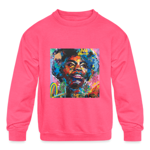 Kids' Nina Simone Crewneck Sweatshirt - neon pink