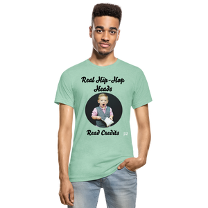 Real Hip hop Heads Read Credits Unisex Heather Prism T-Shirt - heather prism mint