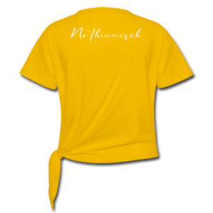 Nothinpodcast Respectfully Women's Knotted T-Shirt - sun yellow